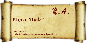 Migra Aldó névjegykártya
